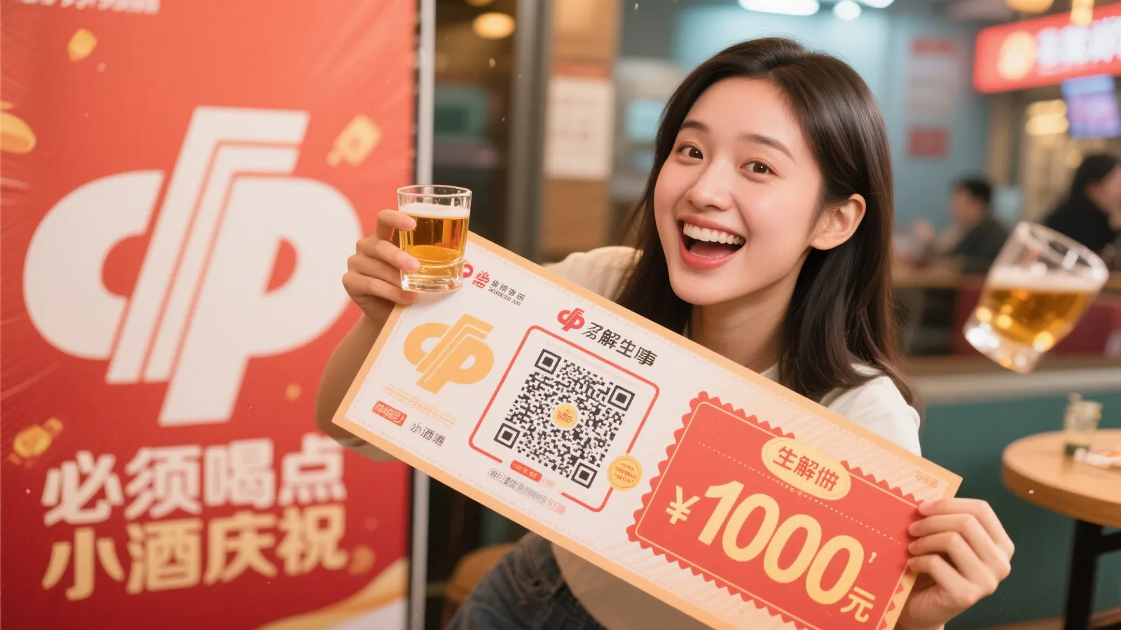 95后小姐姐刮彩票解压意外中百万，开心小酌庆祝！
