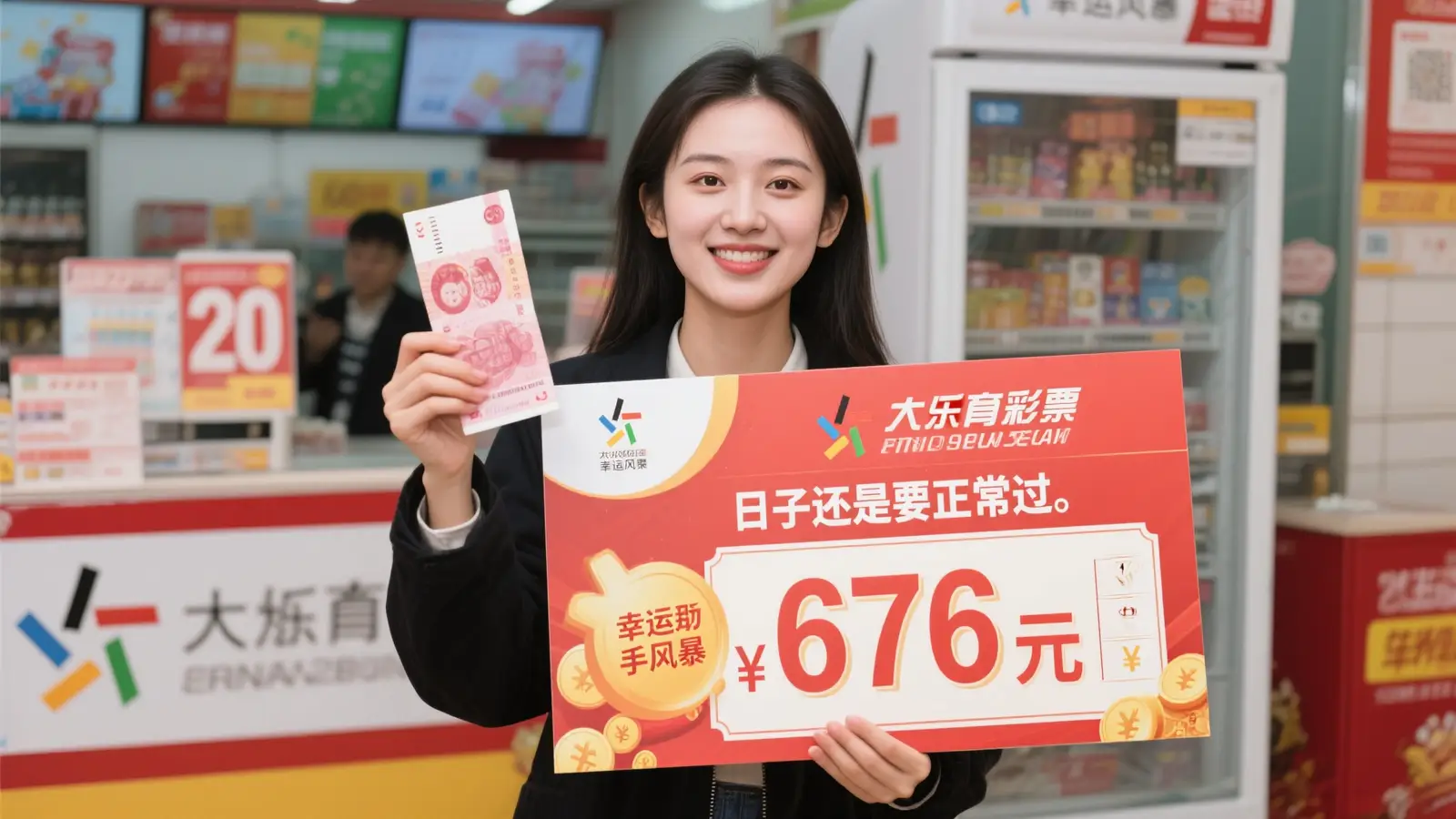 90后女孩20元机选喜中大乐透676万 坦言生活照常继续