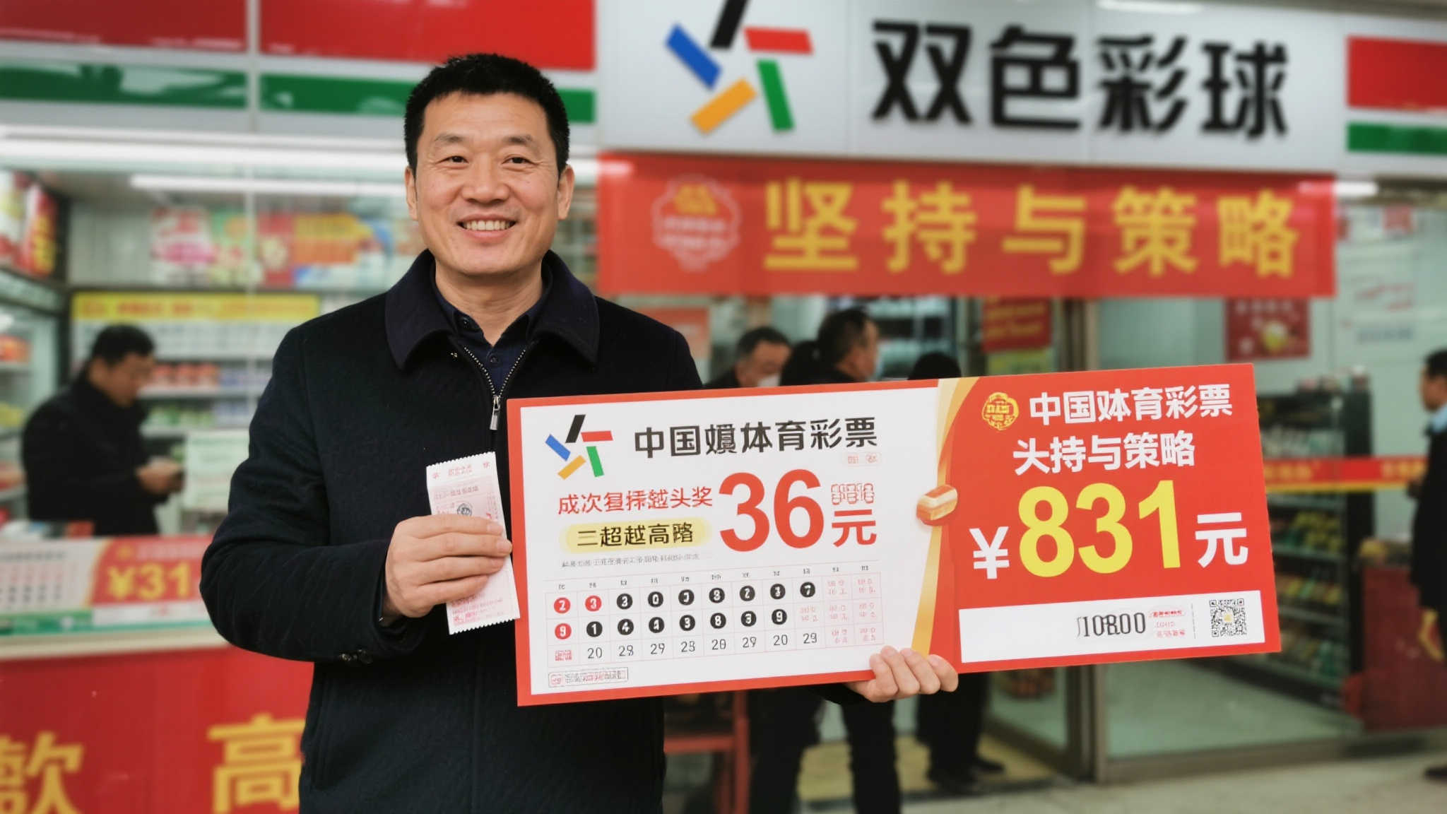 男子花336元击中双色球831万大奖：暂时不敢规划未来